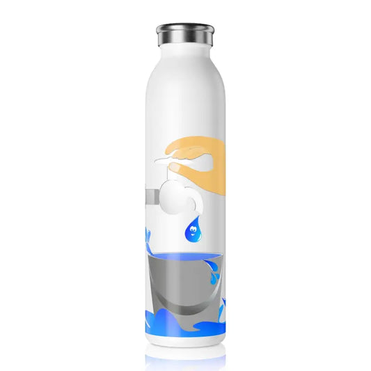 Sleek 20oz Slim Water Bottle - Style Meets Function - White Mug