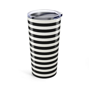 White Striped Tumbler - Glossy Finish Stylish Travel Mug - Dipaliz - 20oz - Tumblers