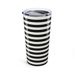 White Striped Tumbler - Glossy Finish Stylish Travel Mug - Dipaliz - 20oz - Tumblers