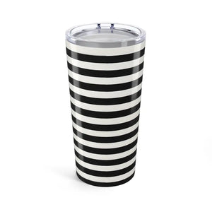White Striped Tumbler - Glossy Finish Stylish Travel Mug - Dipaliz - 20oz - Tumblers