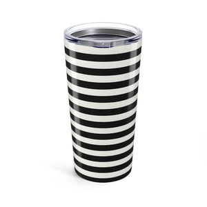 White Striped Tumbler - Glossy Finish Stylish Travel Mug - Dipaliz - 20oz - Tumblers