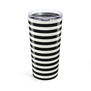 White Striped Tumbler - Glossy Stylish Travel Mug - Dipaliz - Tumblers