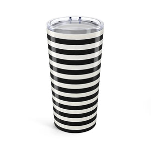 White Striped Tumbler - Glossy Stylish Travel Mug - Dipaliz - Tumblers