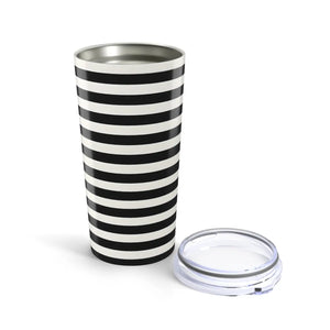 White Striped Tumbler - Glossy Stylish Travel Mug - Dipaliz - Tumblers