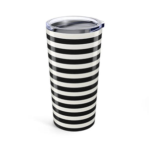 White Striped Tumbler - Glossy Stylish Travel Mug - Dipaliz - Tumblers