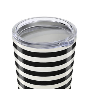 White Striped Tumbler - Glossy Stylish Travel Mug - Dipaliz - Tumblers
