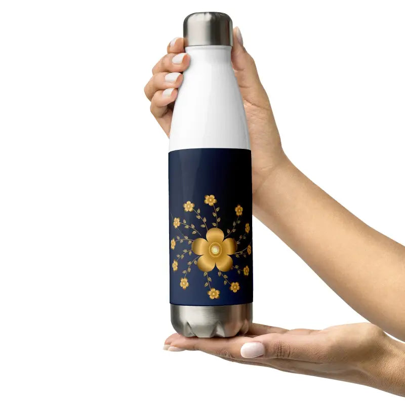 Elevate Hydration with Navy & Gold Stainless Steel Water Bottle - Bottles