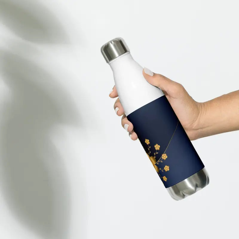 Elevate Hydration with Navy & Gold Stainless Steel Water Bottle - Bottles