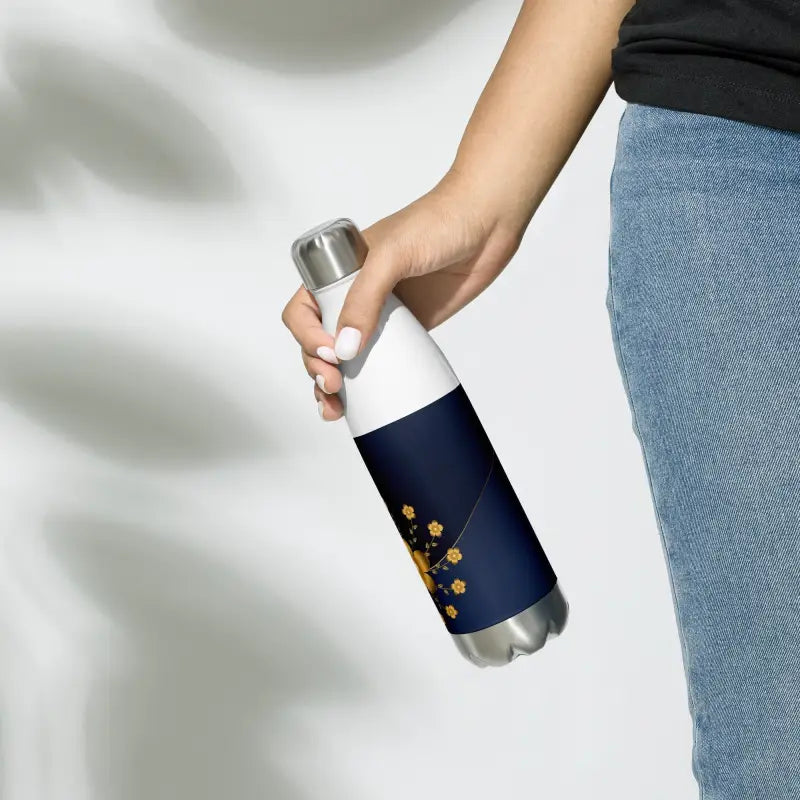 Elevate Hydration with Navy & Gold Stainless Steel Water Bottle - Bottles