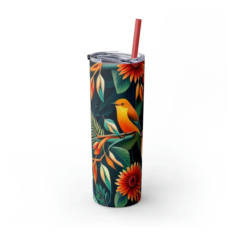 Sip in Style: Skinny Tumbler with Color Matching Straw - Mug