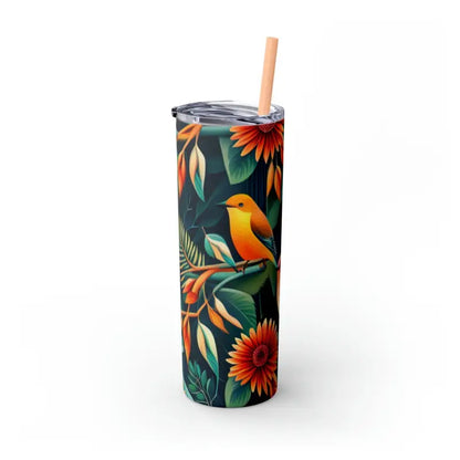 Sip in Style: Skinny Tumbler with Color Matching Straw - Mug