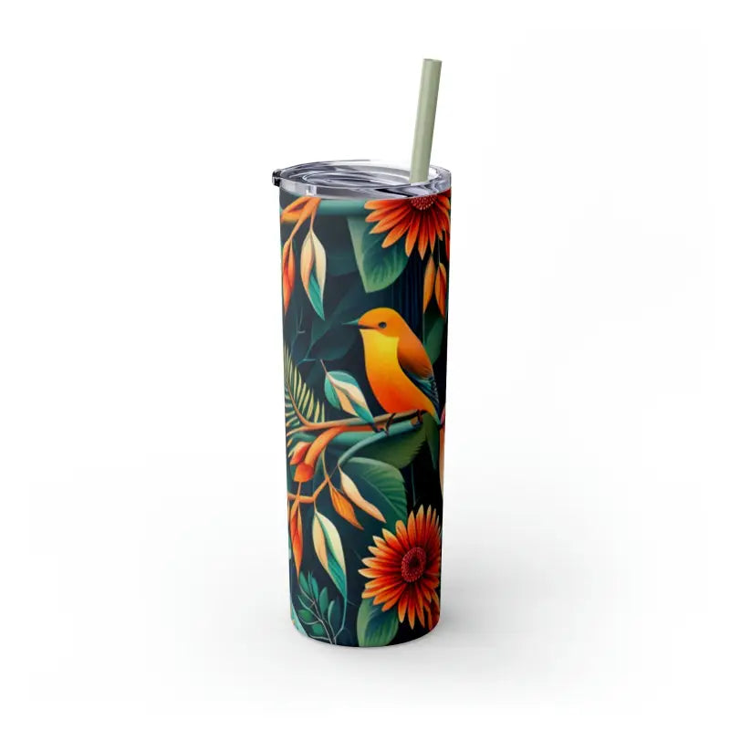 Sip in Style: Skinny Tumbler with Color Matching Straw - Mug