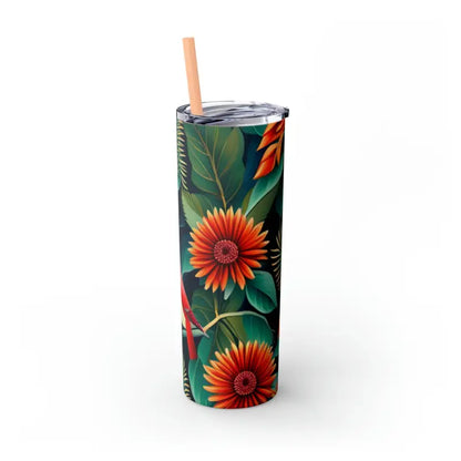 Sip in Style: Skinny Tumbler with Color Matching Straw - Mug