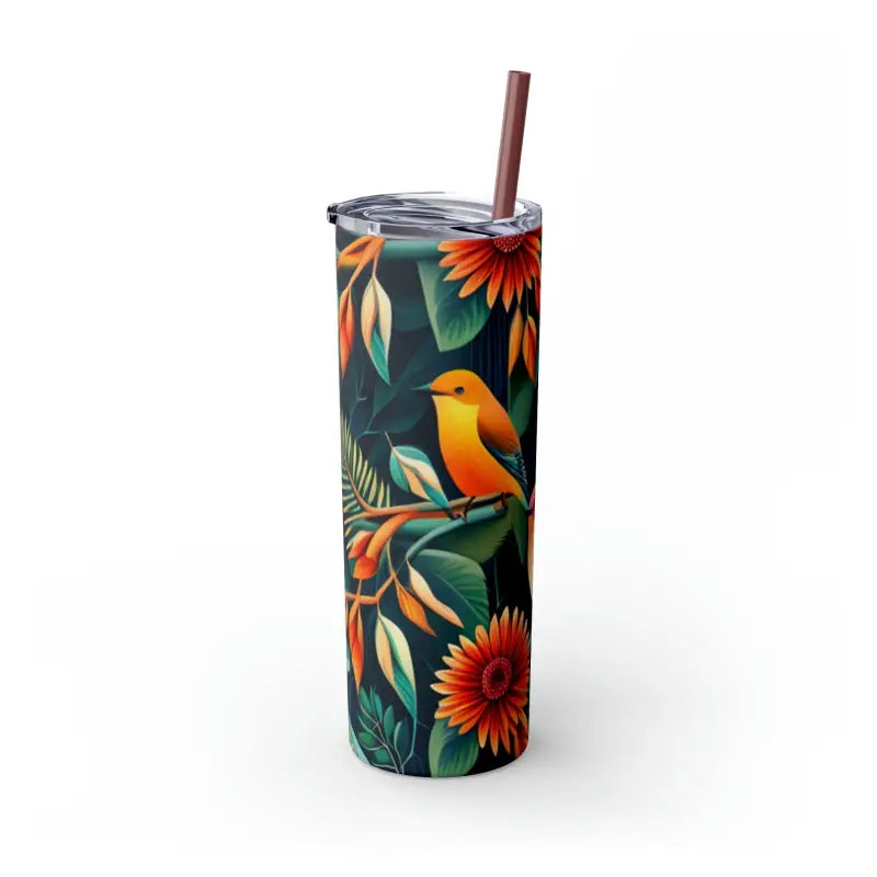 Sip in Style: Skinny Tumbler with Color Matching Straw - Mug