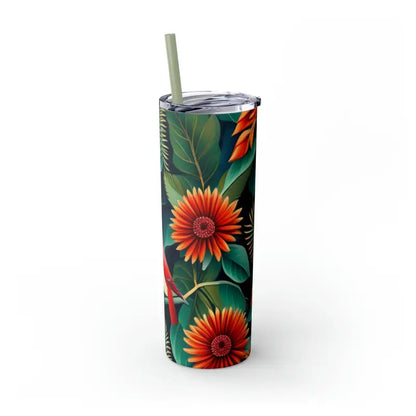 Sip in Style: Skinny Tumbler with Color Matching Straw - Mug