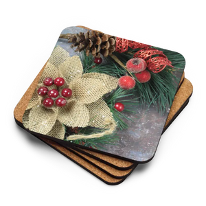 Christmas Decoration Cork Coasters - Festive Table Protection - Dipaliz