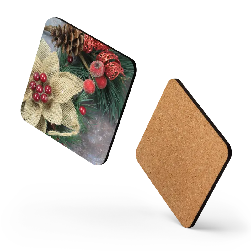 Festive Christmas Cork Coasters for Stylish Holiday Decor - Kitchen and Dining