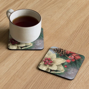 Christmas Decoration Cork Coasters - Festive Table Protection - Dipaliz