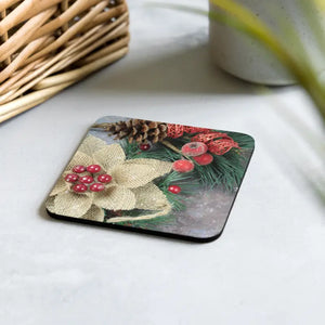 Christmas Decoration Cork Coasters - Festive Table Protection - Dipaliz