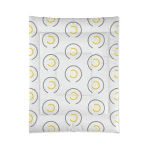 Modern Comforter Abstract Circle Grey Yellow Design by Dipaliz - 68’’ × 88’’ - Quilts & Comforters