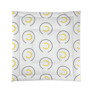 Modern Comforter Abstract Circle Grey Yellow Design by Dipaliz - 88’’ × - Quilts & Comforters