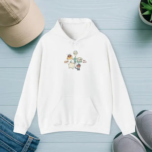 Unisex Hoodie Medium Heavy Fabric Cute Menace Print - Dipaliz - s / White - Hoodies