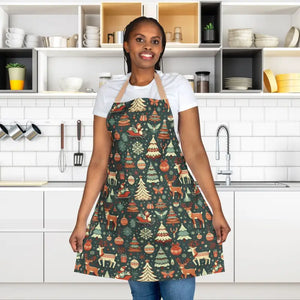 Rudolph Reindeer Christmas Apron Magic Festive Kitchen - Dipaliz - Aprons