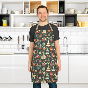 Rudolph Reindeer Christmas Apron Magic Festive Kitchen - Dipaliz - Aprons