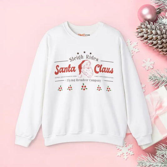 Sleigh Rides Santa Heavy Blend Crewneck for Festive Comfort - s / White Sweatshirt