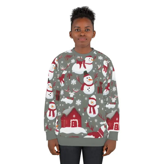 Sleigh the Season in a Christmas Snowman Unisex Sweatshirt