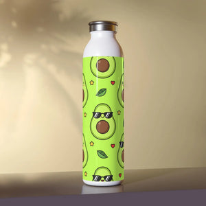 Slim Water Bottle, Cute Avocado Pattern Stainless (kawaii Design) - Bottles