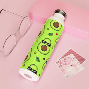Slim Water Bottle, Cute Avocado Pattern Stainless (kawaii Design) - Bottles