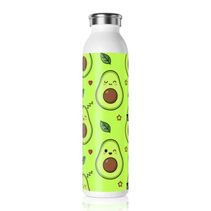Slim Water Bottle, Cute Avocado Pattern Stainless (kawaii Design) - Bottles