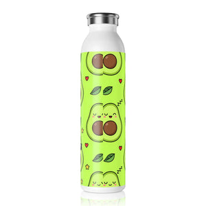 Slim Water Bottle, Cute Avocado Pattern Stainless (kawaii Design) - Bottles