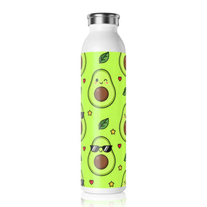 Slim Water Bottle, Cute Avocado Pattern Stainless (kawaii Design) - Bottles