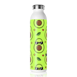 Slim Water Bottle, Cute Avocado Pattern Stainless (kawaii Design) - Bottles