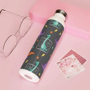 Slim Water Bottle, Cute Cartoon Dinosaurs Pattern Stainless Steel - Bottles