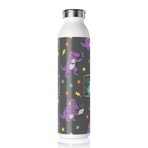 Slim Water Bottle, Cute Cartoon Dinosaurs Pattern Stainless Steel - Bottles