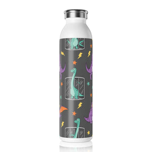 Slim Water Bottle, Cute Cartoon Dinosaurs Pattern Stainless Steel - Bottles