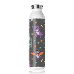 Slim Water Bottle, Cute Cartoon Dinosaurs Pattern Stainless Steel - Bottles