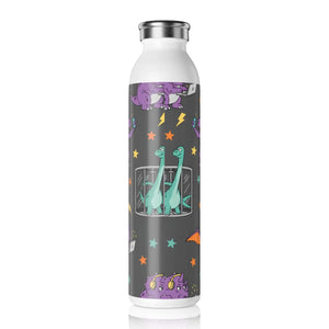 Slim Water Bottle, Cute Cartoon Dinosaurs Pattern Stainless Steel - Bottles