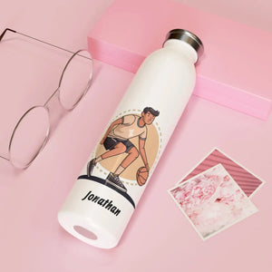 Slim Personalized Basketball Stainless Steel Bottle - Dipaliz - Water Bottles