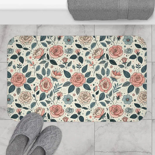 Transform your Bathroom with a Pastel Rose Bath Mat - 34’’ × 21’’ Home Decor