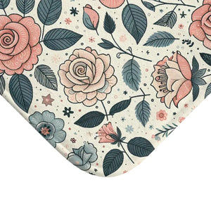 Rose Bath Mat - Elegant Pastel Anti-slip Backing - Dipaliz - Mats & Rugs