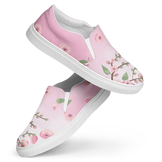 Cherry Blossom Slip-ons: Step Into Style - Shoes