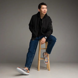 Canvas Shoes Men’s Slip on Abstract Pattern Urban Style - Dipaliz - Sneakers