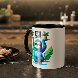 Colorful Sloth Balancing Work Mug - 11oz Ceramic - Dipaliz - Mugs
