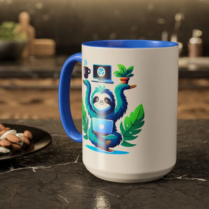 Colorful Sloth Balancing Work Mug - 11oz Ceramic - Dipaliz - Mugs