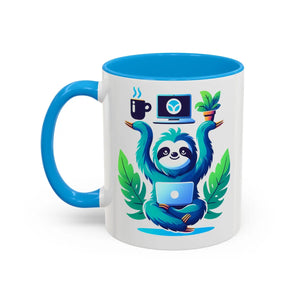 Colorful Sloth Balancing Work Mug - 11oz Ceramic - Dipaliz - Mugs
