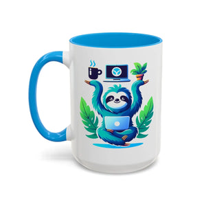 Colorful Sloth Balancing Work Mug - 11oz Ceramic - Dipaliz - Mugs